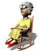 Old lady in rocking chair